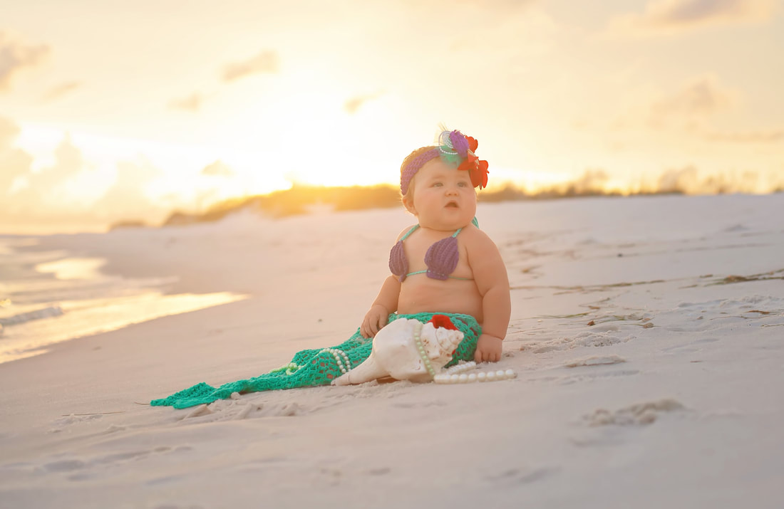 beach baby portrait session, destin photographer, mermaid baby, 30a photographer 