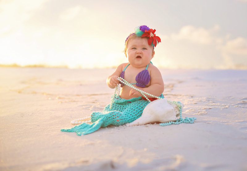 baby photo shoot, mermaid photo shoot, crochet mermaid, 30a photographer